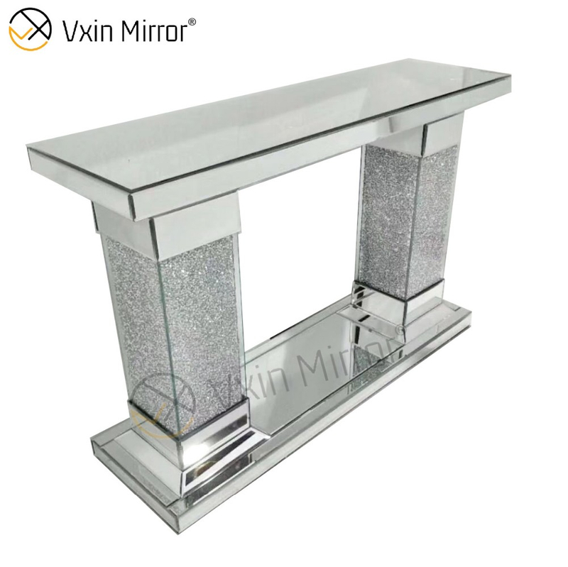 Factory Hot Sale Antique Modern Hallway Table WXF-082 Crystal Silver Mirror Narrow Mirror Console Table