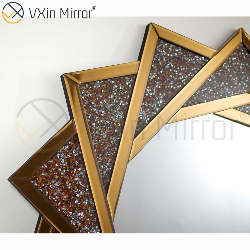 Hot Sell VXin WXM-1779 Modern Crystal Silver Crushed Diamond Wall Hanging Mirror