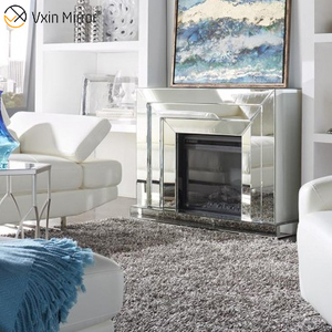 Mirror Fireplace Electric Fireplace with Mantel Modern Quality Log Fuel Effect Indoor WXWF-1100