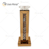 Customizable Name Modern Elegant WXP-002 Silver Crushed Diamond Mirrorr Candle Holder