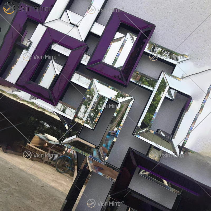 Square Mirrored Wall Decorative Mirror with Beveled Edge Modern Fashionable Wall-Mounted Mirrors WXM-1590