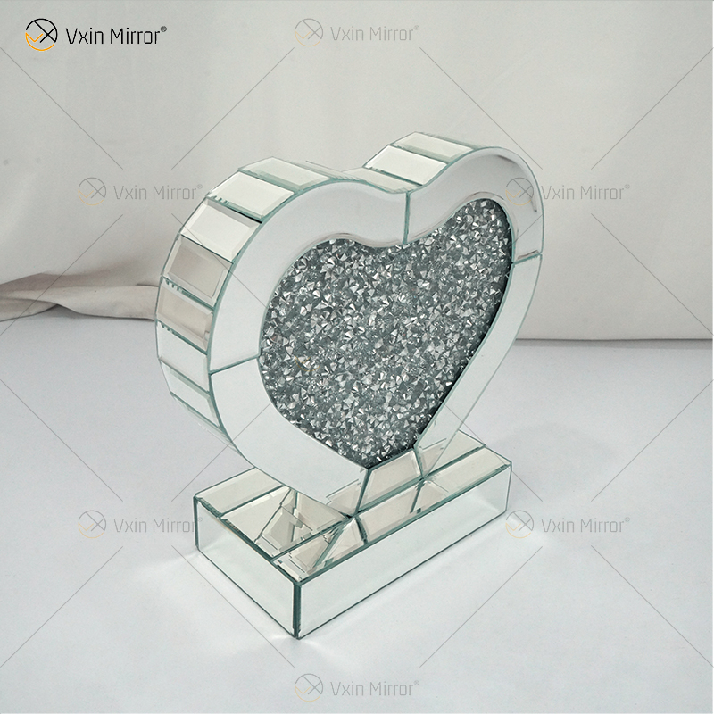 Home Decor Factory Supply Vxin End Table WXF-155 Silver Crushed Diamond Mirror Side Table