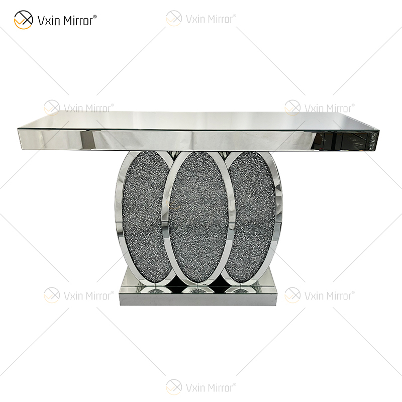 New Design WXF-244 Crystal Mirror Console Table Hall Table in Silver for Sale