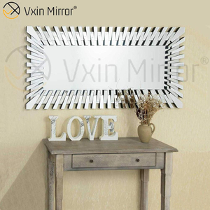 Starburst Large Full Length Silver Stylish 3D Rectangular Modern Living Room Bedroom Wall Mirror WXM-1041
