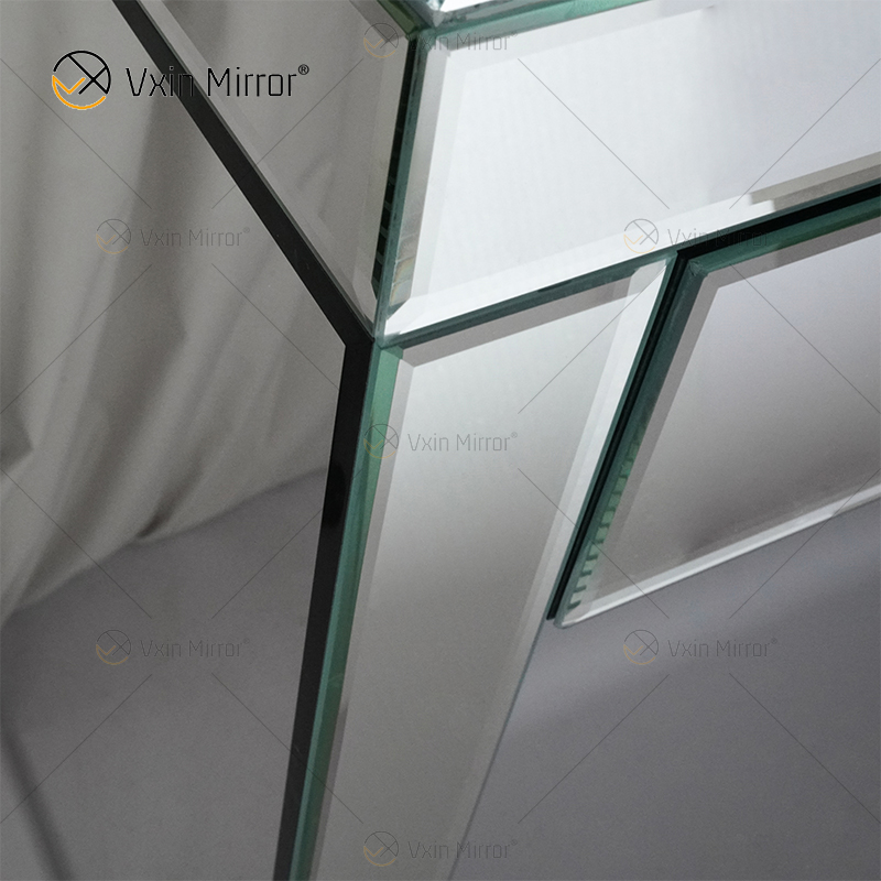 Factory Supply WXF-125 Modern Silver Mirrored Corner Dressing Table Chest Of Drawers