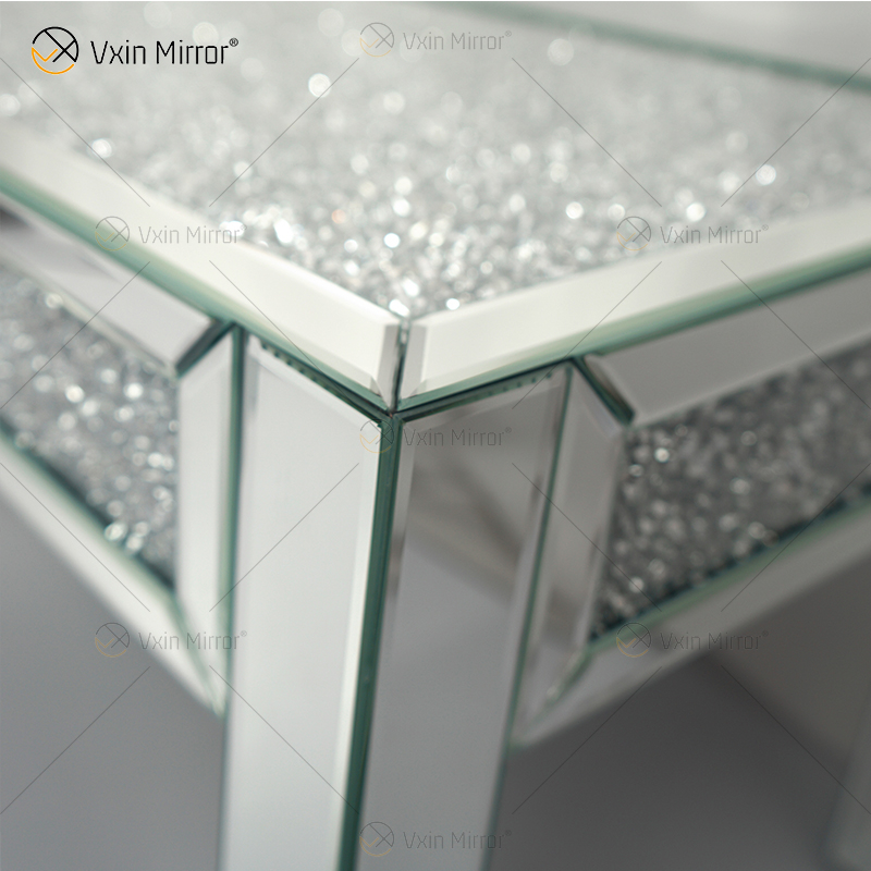 WXF-160 Coffee Crushed Diamond Sparkly Side Table for Living Room