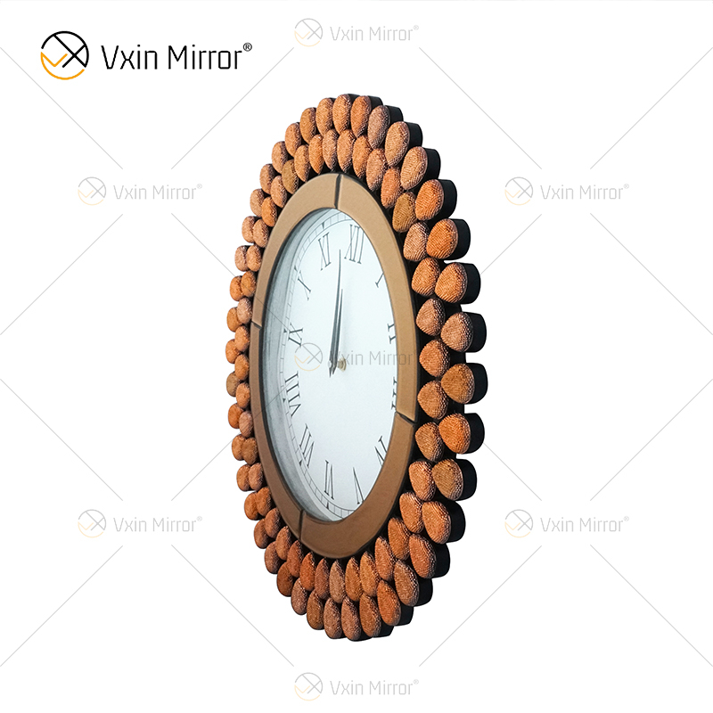 New Design Jewelry WXMC-076 Modern Silver Decorative Mirrored Clock