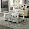 Vxin Sparkling Crushed Diamond Mirrored Coffee Table Silver Covered with Diamonds for Living Room