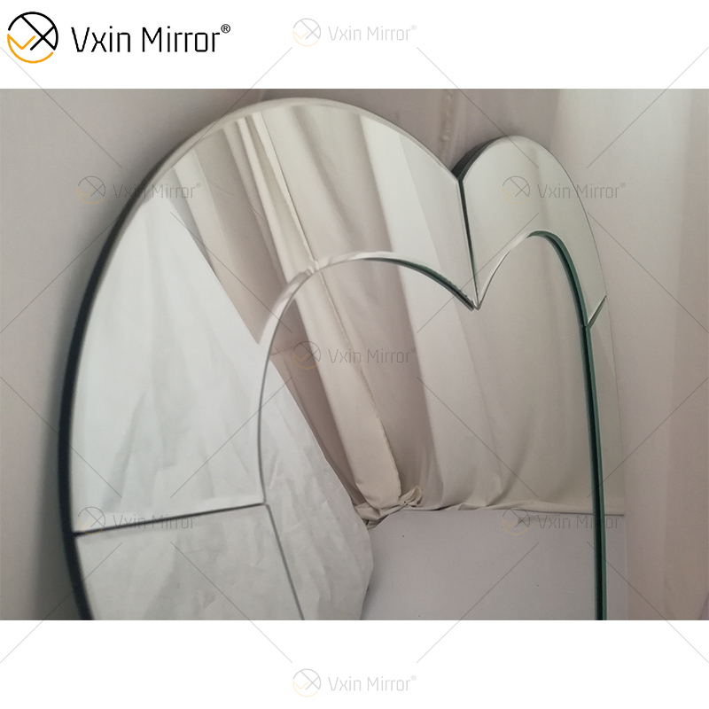 3D Heart-Shaped Wall Hanging Mirrors Frameless Modern Beveled Edge Design Bathroom Bedroom Mirror Vanity Makeup Mirror WXM-2090
