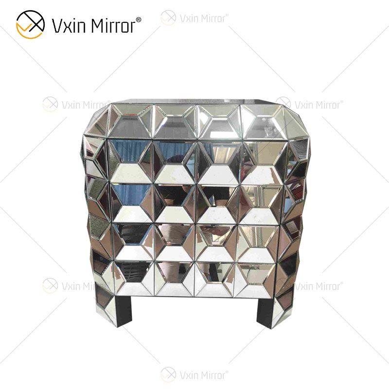 New Design Home Decor Sofas End Table Silver Furniture Mirror Bedside Table WXWF-1026