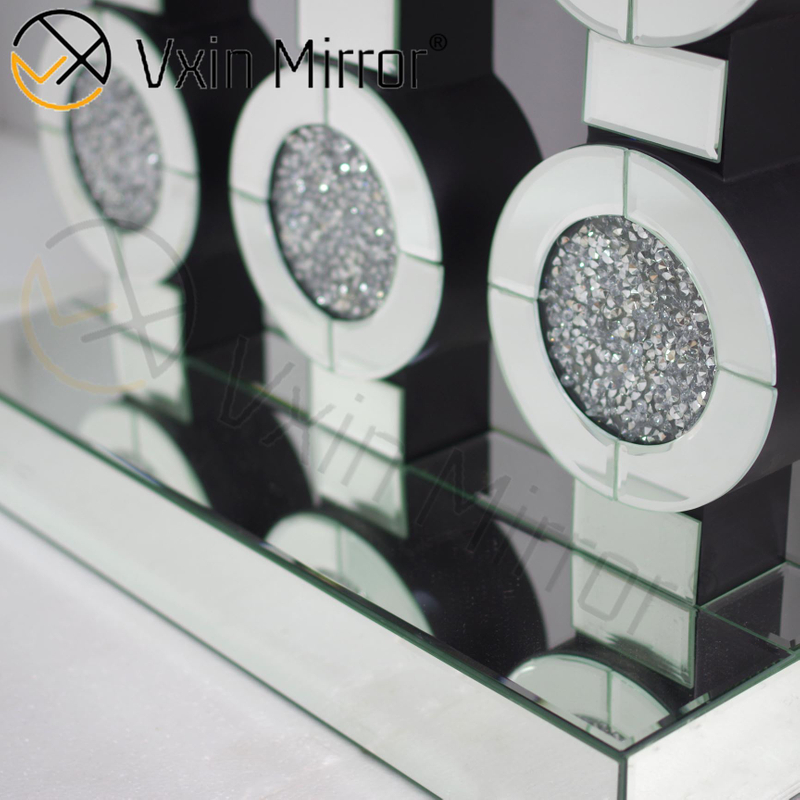 Vxin Mirror WXF-008 Good Supplier Factory Modern Luxury Curved Glass Wood Carved Bone Inlay Console Table