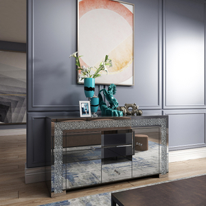 Elegant Home Decor ZH-063 Silver Mirrored Furniture Living Room Cabinet With Muti Drawers