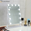 Oval Decorative WXDL-123 Table Top Vanity Mirror Hollywood Makeup Mirror with Led Light for Bedroom