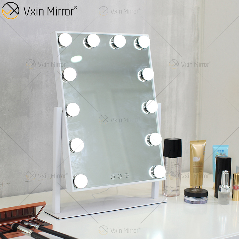 Oval Decorative WXDL-123 Table Top Vanity Mirror Hollywood Makeup Mirror with Led Light for Bedroom