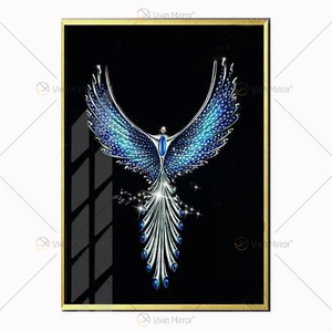 Crystal Porcelain Painting Aluminum Alloy Light Luxury Frame Modern Minimalist Light Luxury Decorative Painting Hanging Picture
