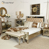 Antique Furniture King Bed Golden Frame Mirrored Super Bed