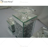 Vxin Mirror WXCH-078 Silver Floating Crystals Mirrored Candelabra Candle Holder