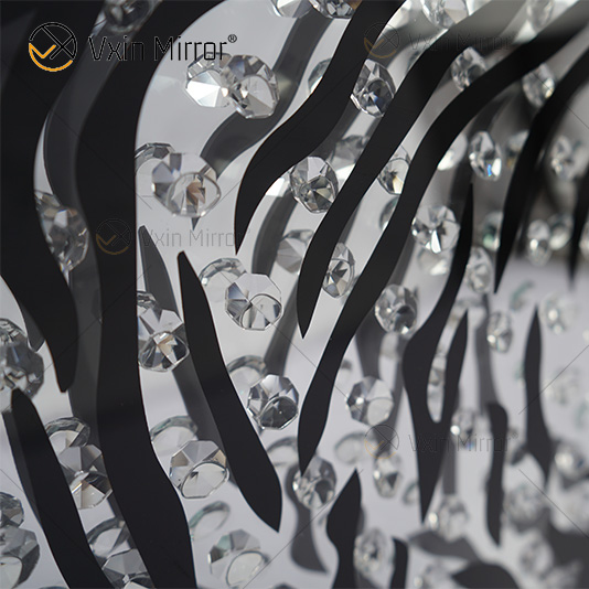 VXin WXMA-22 Home Decor Glass Frame Mirrored Tiger Wall Art Crystal Porcelain Painting Mirror Wall Art