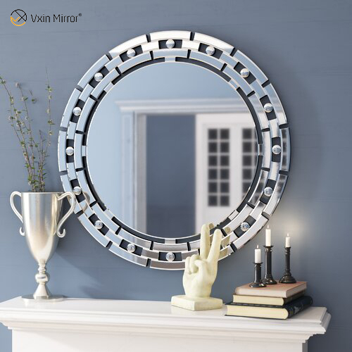 VXin Mirror WXM-1124 Moden Silver Glass Wall Mirror Home Decor for Living Room Bedroom