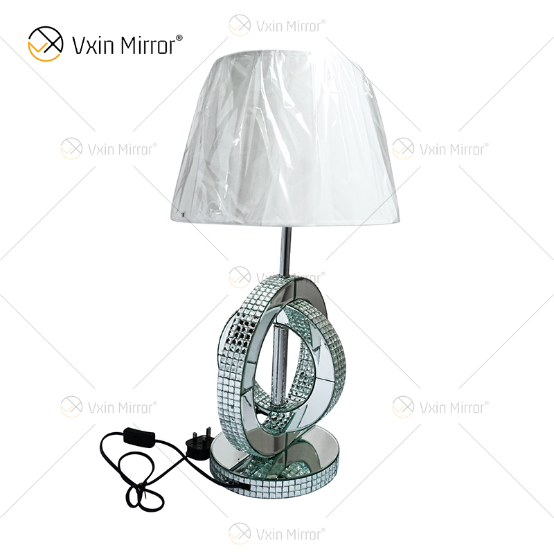 Modern Country Style WXTL-093 Silver Crystal Mirrored Table Lamp For Bedroom Night Stand Mirror Lamp