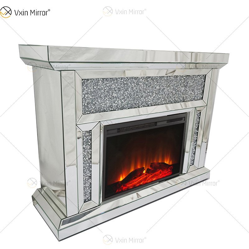 Floating Sparkle Crystal Mirrore Fireplace WXWF-1106 with Inserts in Hot Sell