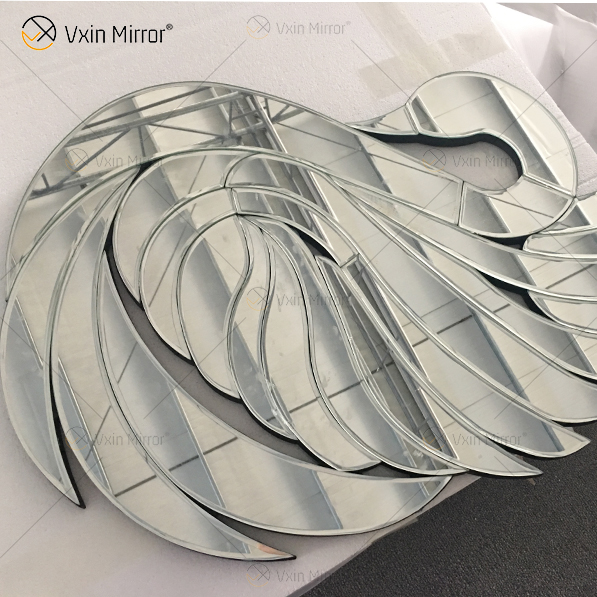 Noble Glass Mirrored Custom Swan Modern Lobby Home Wall Decoration Hot Sale Mirror Wall Art Home Decor for Sofa SetWXM-2508