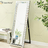 Standing Hanging Leaning Rectangle Floor Mirror 3D Modern Full Body Mirror Wall Mounted Dressing Mirror for Bedroom