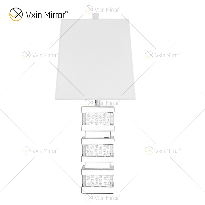 Factory Supply WXTL-097 Modern Silver Crystal LED Mirror Table Lamp for Warm Light