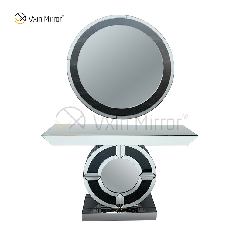 New Arrived Factory Supply Vxin Modern Black Diamond Mirrored Crystal Console Table
