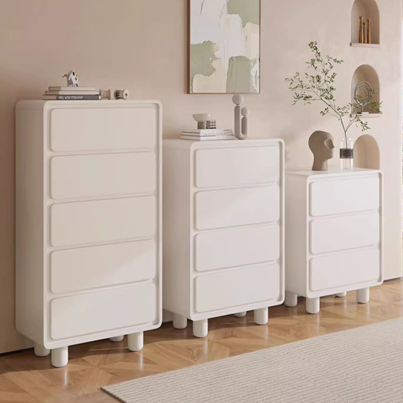 Cream White Wood Storage cabine