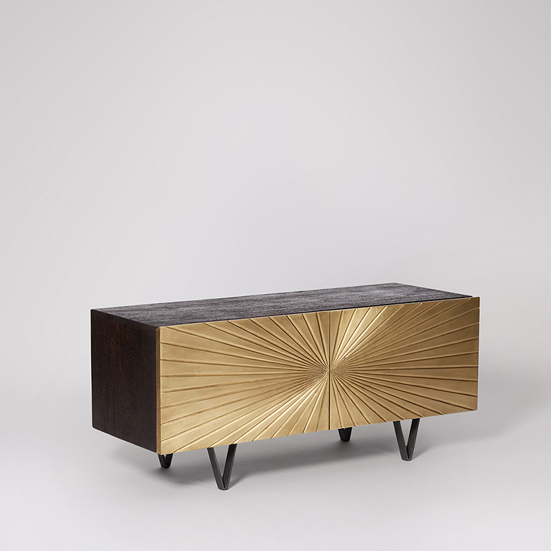 TV Cabinet Retro Style Carved