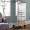 Vxin WXF-007 Elegant Living Room Silver Glass Crystal Nightstand Side Table Mirrored Bedside Table