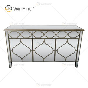 Unique Sideboard WXF-667 Luxury Mirored Cupboard Cabinet With 3 Drawers 3 Doors