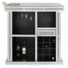 Vxin Home Decor WXF-142 Silver Mirored Crushed Diamond Tall Wine Cabinet with One Drawers