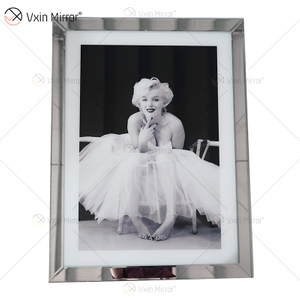 VXin WXPP-19 Home Decor Glass Frame Mirrored Goddess Portrait Wall Art Crystal Porcelain Painting Mirror Wall Art