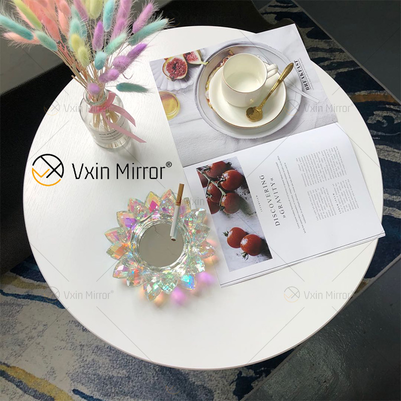 Cigarettes Cigars Lotus Crystal Hotel Design Glass Ashtray Hand Made for Coffe Tables