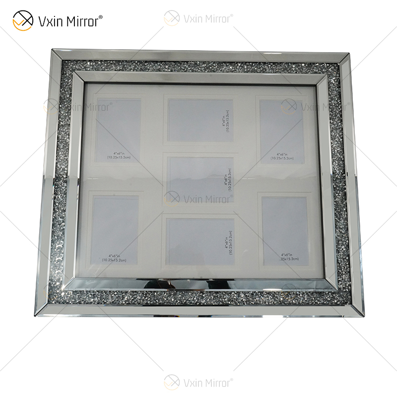 Factory Supply Silver Handmade Hallway Mirror Photo Frame Mirror Wall Art Home Decor for Living Room Sofa Furniture WXPP-16