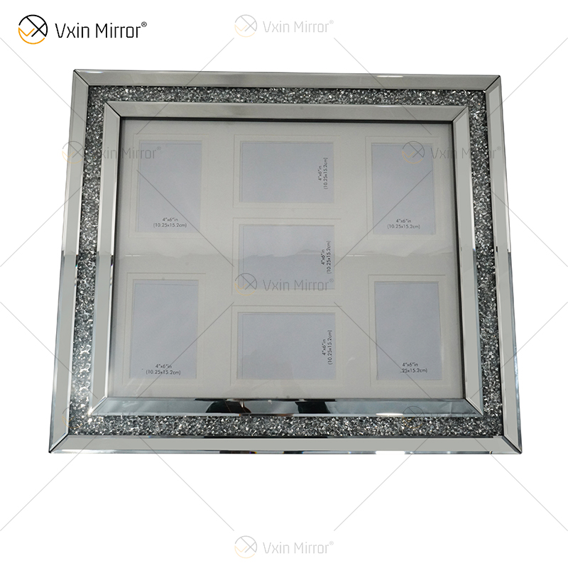 Factory Supply Silver Handmade Hallway Mirror Photo Frame Mirror Wall Art Home Decor for Living Room Sofa Furniture WXPP-16