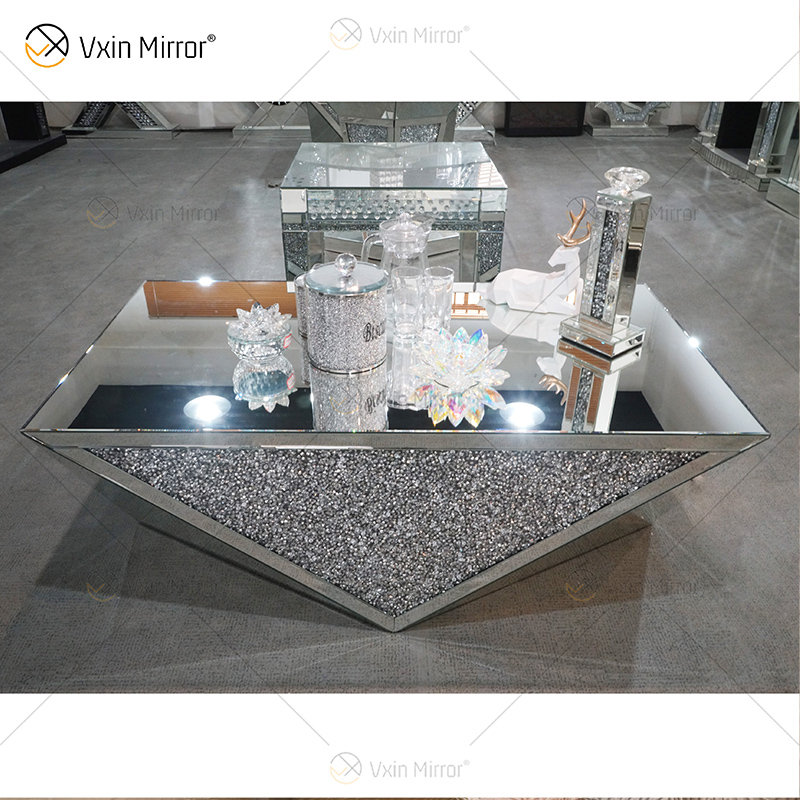 Factory Supply WXF-711-1 Acylic Side Table Modern Mirror Top Coffee Table Polished Mirror Coffee Table