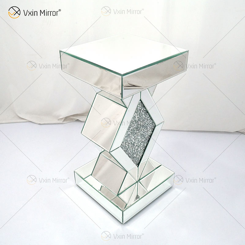mirrored corner table