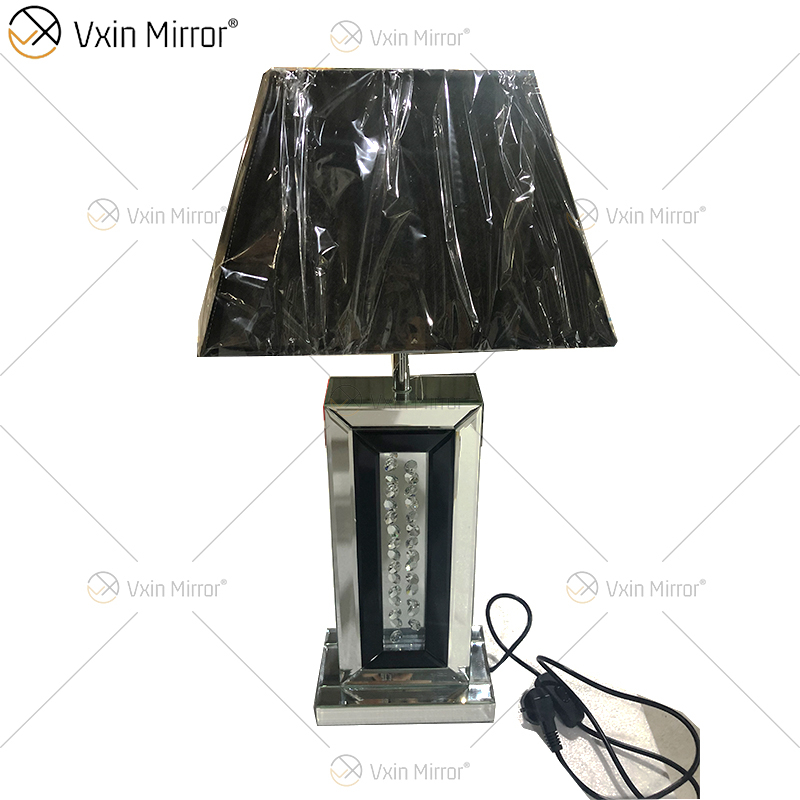 Factory Supply WXTL-143 Modern Silver Black Frame Table Lamp with Lampshade For Bedroom Mirror Lamp