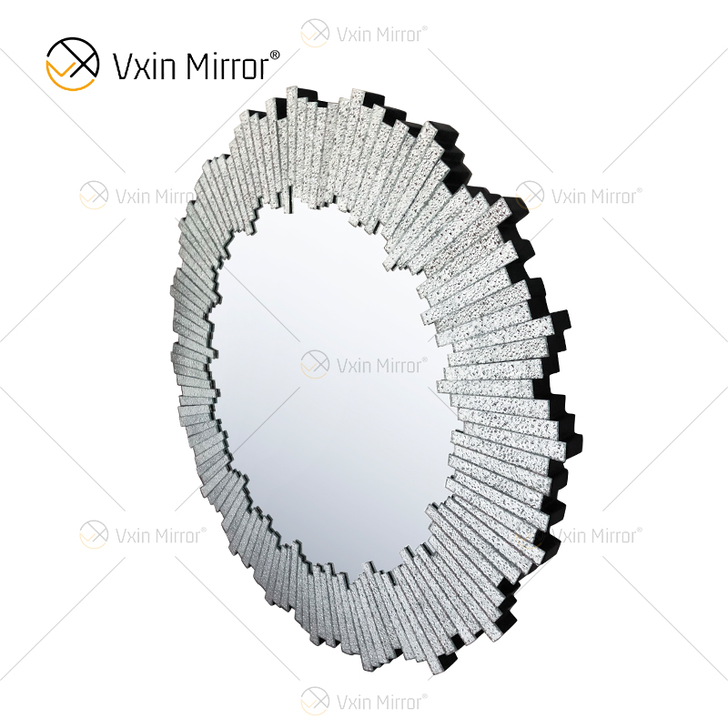 New Design WXM-1131 Wall Decor Diamond Shade Silver Wall Hanging Mirror