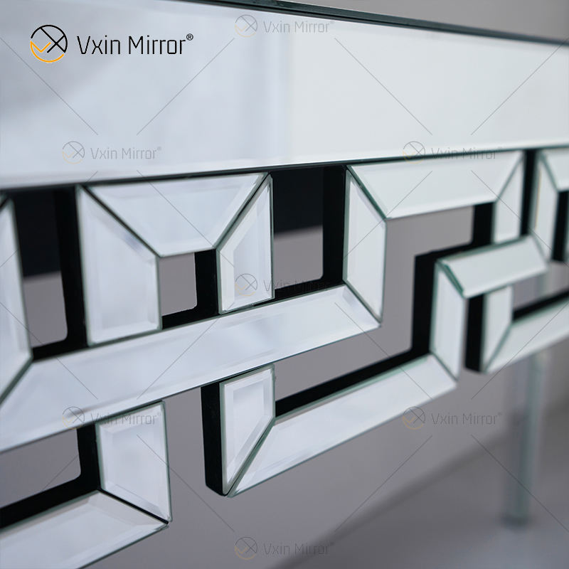 champagne mirrored console table