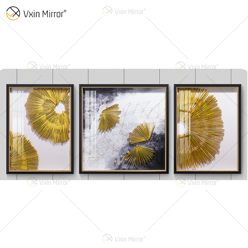 Luxury Living Room Metal Abstract Black Frame Wall Art Decor Home Decoration Pieces 