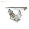 Multi Color High Quality WXF-542 Elegant Plaid Semi-Circle Glass Console Table