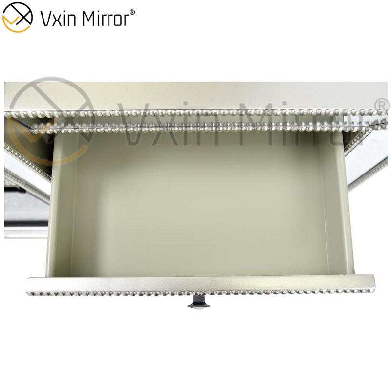 Vxin Mirror Furniture Crushed Diamond Champagne Mirrored Fireplace TV Stands Cabinet Stands with Crystal Insert