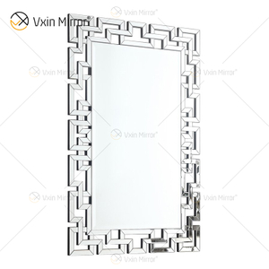 Factory Direct Sale WXM-1516 Silver Wall Mounted Mirror Rectangle Modern Decoration Wall Mirror