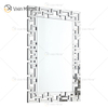 Factory Supply 3d Wall Mirror Sticker Design WXM-1516 Silver Fancy Wall Wooden Mirror