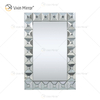 Home Decor WXM-1007 Modern Rectangle Crystal Silver Wall Mirror