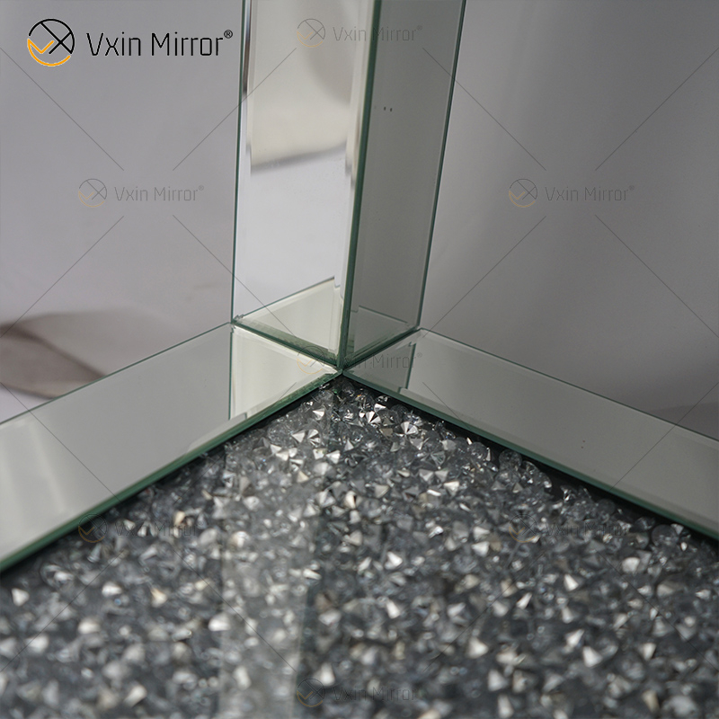 Vxin Mirrored Furniture WXF-117-2 Modern Elegant Crued Mirror Side Table